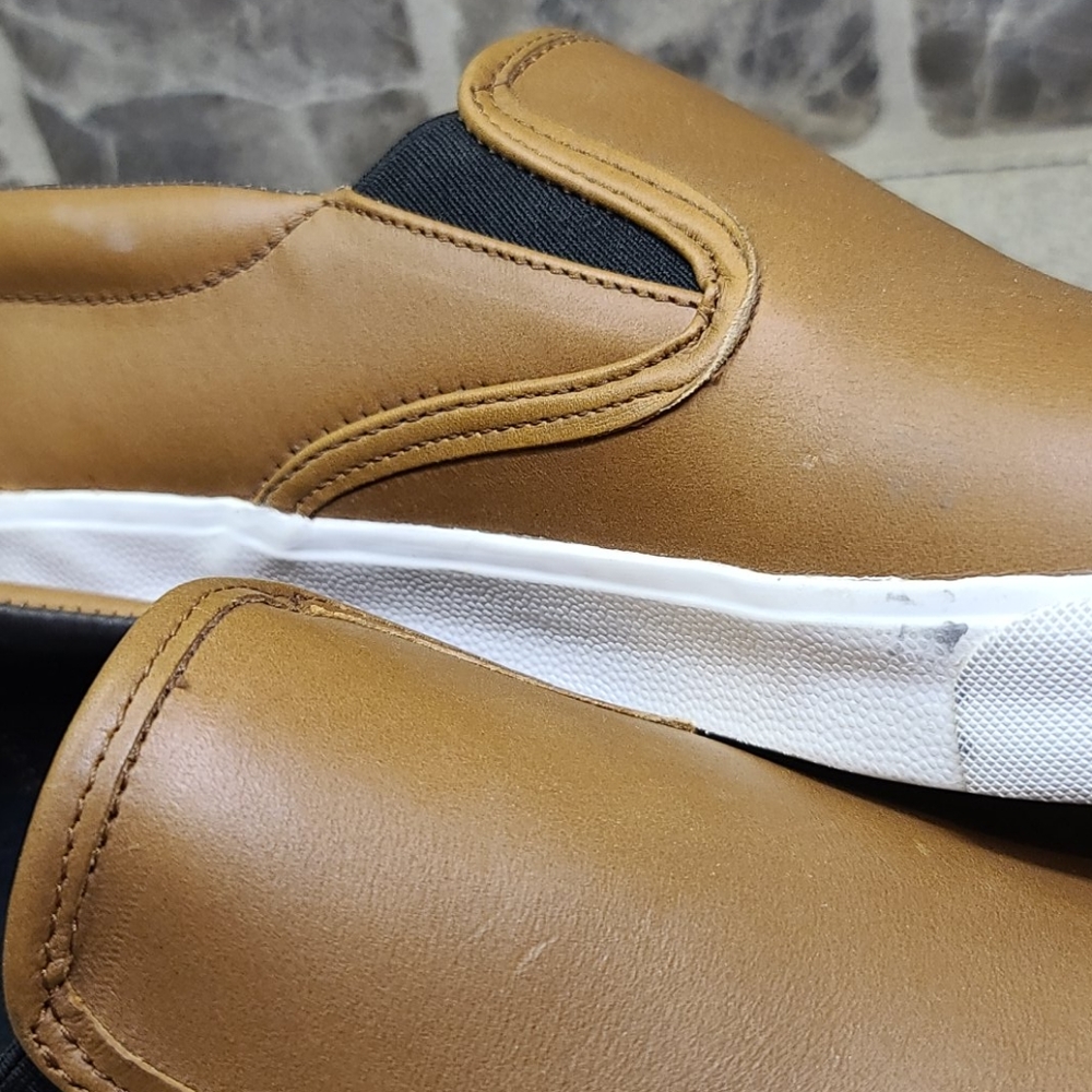 INKKAS MENS BOAT SHOES DARK TAN/BEIGE SIZE 13 - Picture 4 of 14